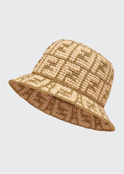 fendi ff motif raffia bucket hat|FENDI FF Motif Bucket Hat .